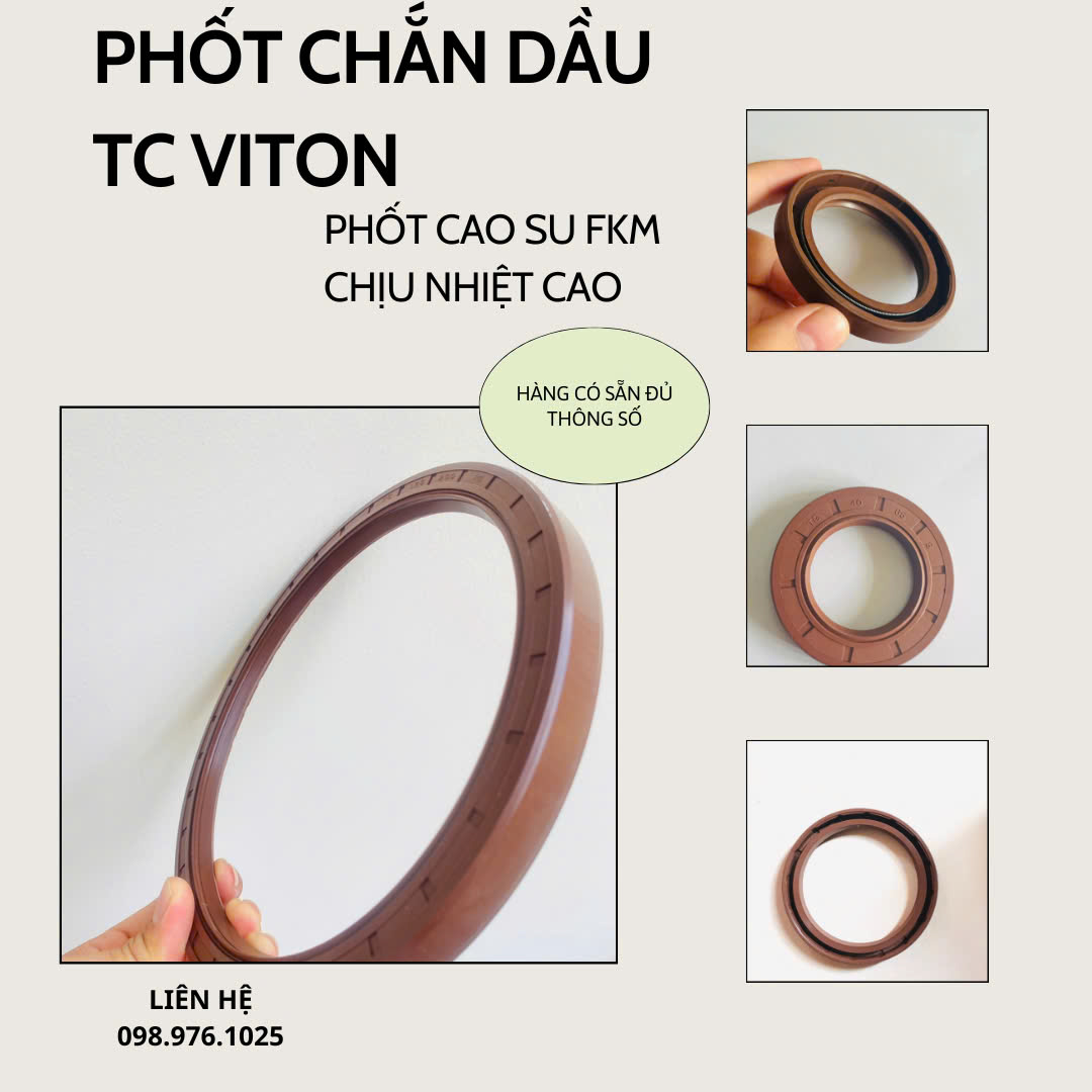 TC VITON 40*68*8, PHỐT CHẮN DẦU CAO SU FKM CHỊU NHIỆT, CHỊU HÓA CHẤT TỐT